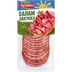 Браво салам закуска, варено-пушен (100 г)