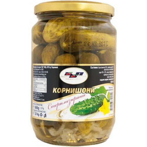 ББП корнишони, стерилизирани (680 г)