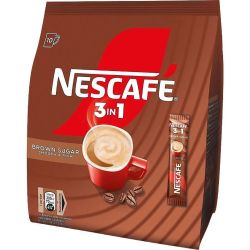 Nescafe 3in1 Brown Sugar разтворимо кафе кафява захар, 10 бр. х 16.5 г (165 г)