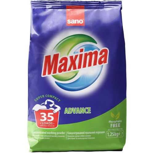 Sano Maxima Advance прах за цветно пранета, 35 пранета (1.25 кг)