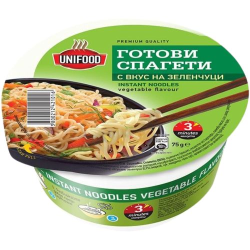 Unifood нудли в купа с вкус на зеленчуци (75 г)