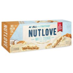 Allnutrition Nut Love бисквити с карамел, фъстъци, кокос, бели, без захар (128 г)