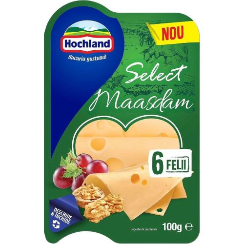 Hochland сирене маасдам, слайс (100 г)