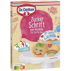 Dr. Oetker Schrift сладкарска захар за надписи, 4 бр. х 25 г (100 г)