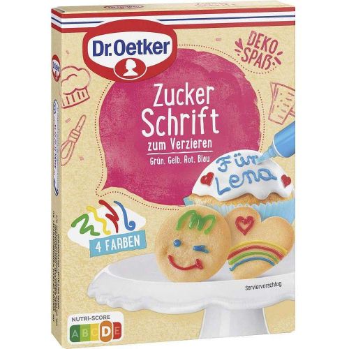 Dr. Oetker Schrift сладкарска захар за надписи, 4 бр. х 25 г (100 г)