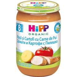 Hipp био пюре домати, картофи и пилешко (220 г)