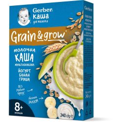 Gerber зърнена каша с йогурт, банан и круша (240 г)