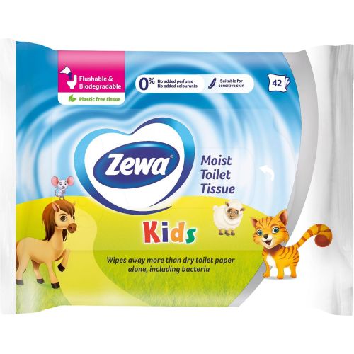 Zewa Kids влажна тоалетна хартия, 42 кърпички (42 бр.)