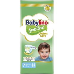 Babylino Sensitive Cotton Soft пелени 7, 15+ кг (36 бр.)