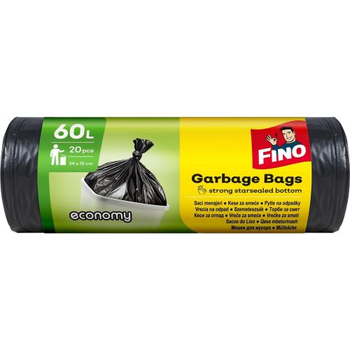 Fino торби за смет без връв шумолящи, 60 л (20 бр.)