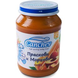 Ганчев пюре от праскови и моркови 100% (190 г)