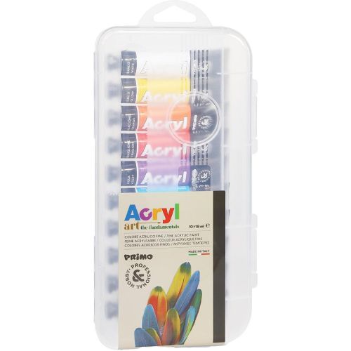 Primo Acryl акрилни бои, пастелни, 10 цвята х 18 мл (1 бр.)