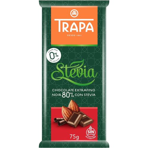 Trapa черен шоколад със стевия 80% (75 г)