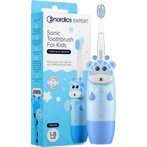 Nordics Expert детска електрическа четка за зъби, жираф, синя (1 бр.)