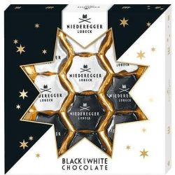 Niederegger марципанови коледни звезди, черно и бяло (125 г)
