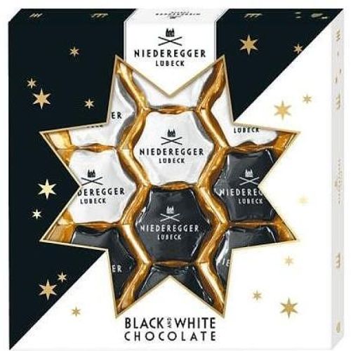 Niederegger марципанови коледни звезди, черно и бяло (125 г)