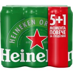 Heineken бира мултипак, 6 бр. х 500 мл (3 л)