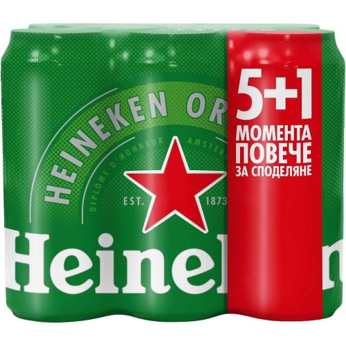 Heineken бира мултипак, 6 бр. х 500 мл (3 л)