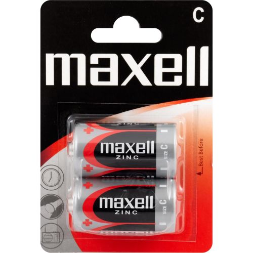 Maxell цинково-манганова батерия R14, C, 1.5V, 2 бр. (1 бр.)