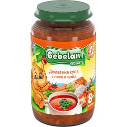 Bebelan доматена супа с пиле и ориз, 8+ месеца (220 г)