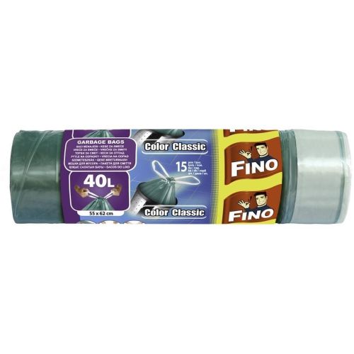 Fino торби за смет с цветни дръжки, 15 бр. х 40 л (1 бр.)