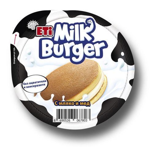 ETi бургер кекс с пълнеж от млечен крем (35 г)
