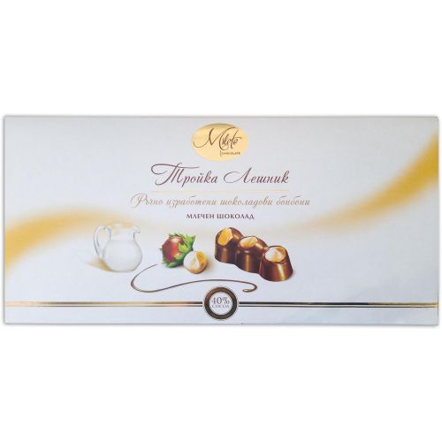 Milete шоколадови бонбони Тройка лешник с млечен шоколад (155 г)