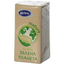 Perfetto Nature рециклирани салфетки, 1 пласт, 33х32 см, 60 бр. (60 бр.)
