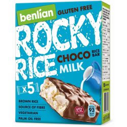 Benlian Rocky Rice шоколадов оризов бар с шоколад и мляко, 5 бр. х 18 г (90 г)