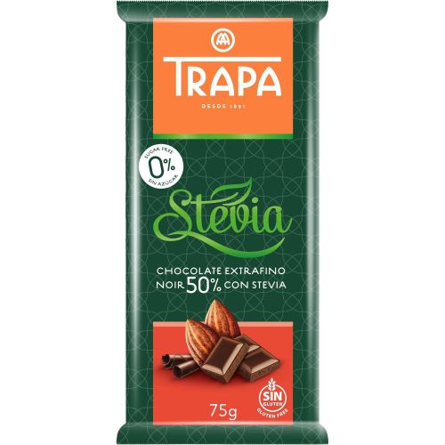 Trapa черен шоколад със стевия 50% (75 г)