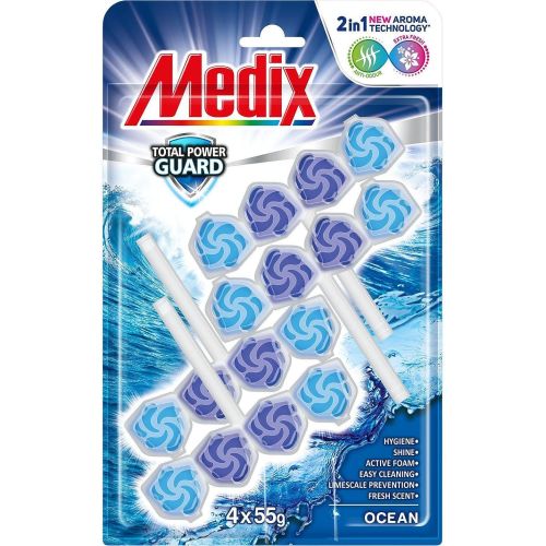 Medix WC Total Power Guard Ocean ароматизатор за тоалетна, 4 бр. х 55 г (220 г)
