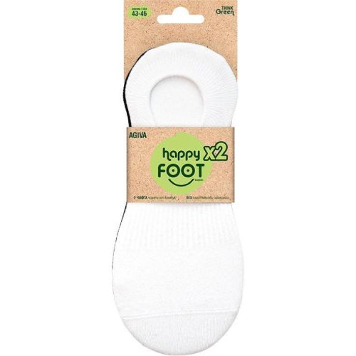 Happy Foottopia Premium терлици, памук, бяло, черно, размер 43 - 46 (2 бр.)