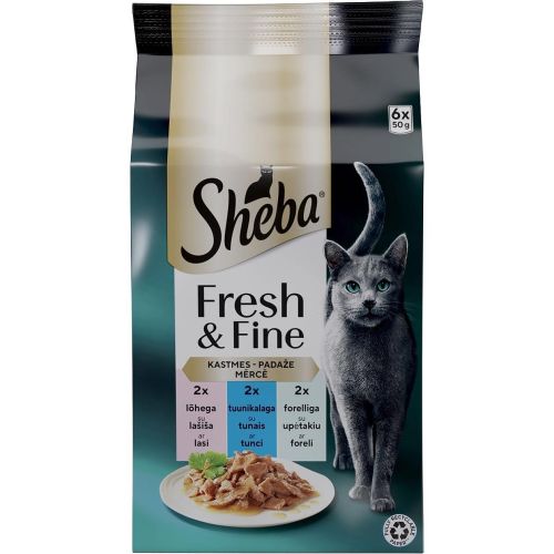 Sheba пауч мини с риба, храна за котки, 6 бр. х 50 г (300 г)