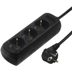 Hama разклонител с три гнезда, 1.4 м - черен (1 бр.)