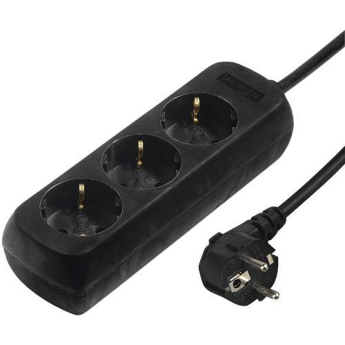 Hama разклонител с три гнезда, 1.4 м - черен (1 бр.)