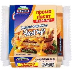 Hochland топено сирене чедър, слайс, 2 бр. х 140 г (280 г)