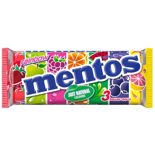 Mentos бонбони дъга, 3 бр. х 38 г (114 г)