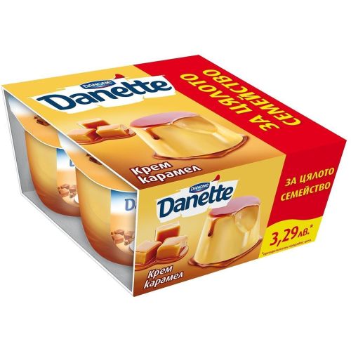 Danone Danette крем карамел, 4 бр. х 125 г (500 г)