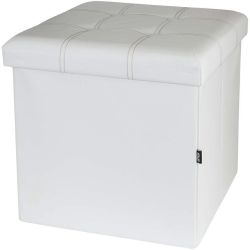 Muhler табуретка, бял цвят с бял шев (1 бр.)