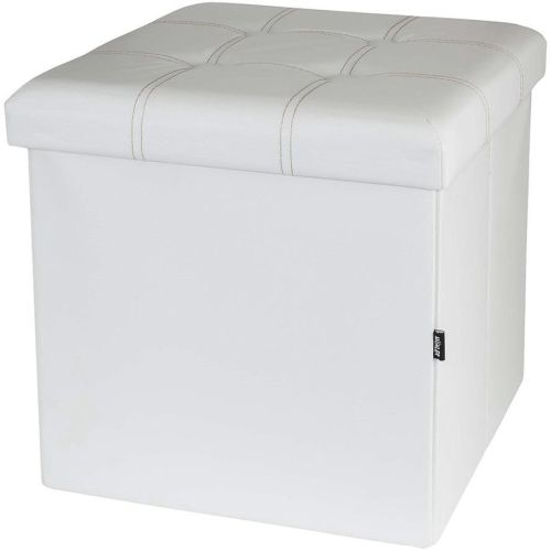 Muhler табуретка, бял цвят с бял шев (1 бр.)