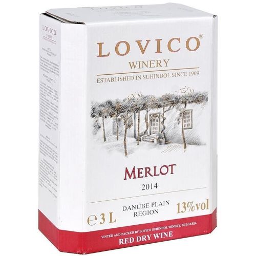 Lovico червено вино мерло, Bag In Box (3 л)