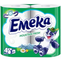 Emeka тоалетна хартия, трипластова, планинска свежест (4 бр.)