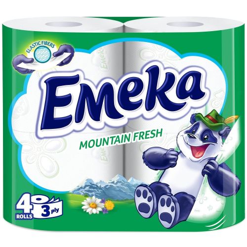 Emeka тоалетна хартия, трипластова, планинска свежест (4 бр.)