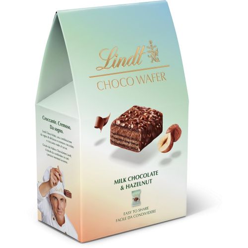 Lindt вафлички с млечен шоколад и лешници (135 г)