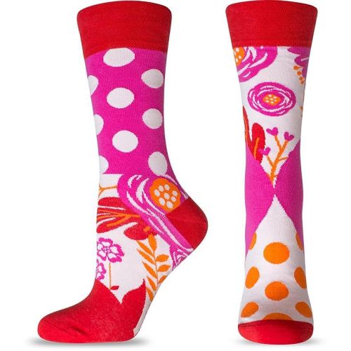 Happy Foottopia чорапи червени цветя памук 80%, размер 35 - 38 (1 бр.)