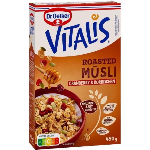 Dr. Oetker Vitalis мюсли с червени боровинки и тиквени семки (450 г)