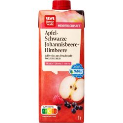 REWE Beste Wahl мултиплодов сок ябълка, черно френско грозде и малина (1 л)