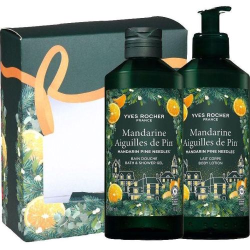 Yves Rocher комплект Мандарина, душ гел 400 мл, мляко за тяло 390 мл, подаръчна кутия (1 бр.)