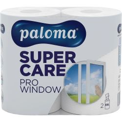 Paloma Super Care Pro Window XXL еднопластова хартия за почистване на прозорци, 2 рула в опаковка (1 бр.)