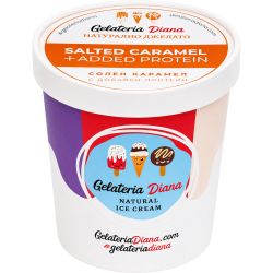 Gelateria Diana джелато солен карамел с добавен протеин (410 мл)